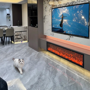 Nouvelle <span class=keywords><strong>Cheminée</strong></span> Électrique Murale Ultra Mince 2026 avec 7 Flammes RVB Réalistes, <span class=keywords><strong>Chauffage</strong></span> Intégré, Décoration Intérieure Moderne pour la Maison - Product Image 3