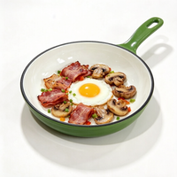 Poêle en fonte émaillée 24 cm, antiadhésive, forme citrouille, compatible induction et gaz, ustensile de cuisine moderne