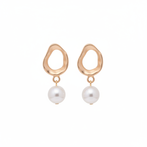 Vendita calda da donna orecchini Vintage in oro rosa eleganti fiori conchiglia luna Design fatto a mano moda di tendenza all'ingrosso - Product Image 2