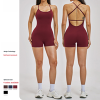Combinaison de yoga et de fitness deux pièces à bretelles et dos nu, style color block, pour l'extérieur