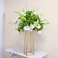 Boule de fleurs artificielles vertes et blanches, centre de table de mariage, arrangement floral en soie rose et hortensia pour la décoration d'événements et de fêtes
