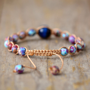 Imperial Stone Jewelry Handmade Woven <b>Bracelet</b> <b>Copper</b> Alloy Ball Shape Adjustable Unisex Gift Fashion Wrap <b>Bracelet</b> - Product Image 3