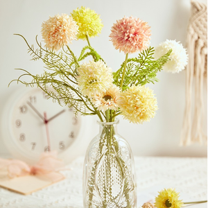 手作りモダンシルク布ポンポン菊人工タンポポ花クリスマスウェディングホーム - Product Image 3