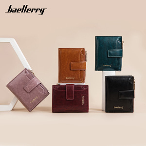 Baellerry Women's Short <b>Wallet</b> Brown Multifunctional Card <b>Holder</b> With Snap Clasp For Everyday Use - Product Image 4