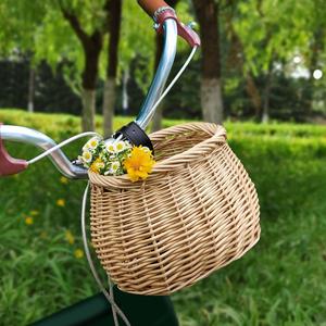 Kids Front Handlebar Bike Basket Handwoven Children Bicycle Perfect For Boys Girls Students