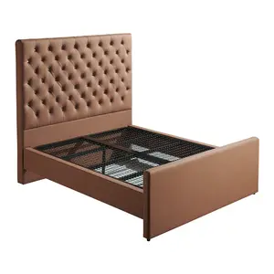 Factory Direct Price Wholesale Luxury Multi-functional Bedroom Furniture Modern Design With Storage Leather Bed