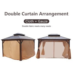 Tuinmeubilair Aluminium Waterdicht Gegalvaniseerd Hardtop Aluminium Pergola Pavllion Buitentent Tuin Modern Tuinhuisje - Product Image 4