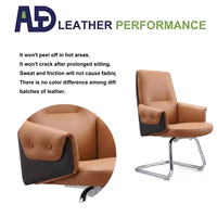Chaise de bureau ergonomique moderne à dossier moyen en cuir PU, réglable en hauteur, avec accoudoirs pivotants, pour salon et hôtel