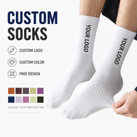 Chaussettes unisexes à logo personnalisé, tricot côtelé, chaussettes décontractées, design personnalisé, couleur personnalisée, OEM ODM pour le sport quotidien, les vêtements de rue