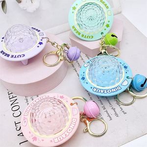 New Creative Night <b>Light</b> Schoolbag Pendant Key Chain Multicolor Atmosphere <b>Light</b> Flying <b>Projection</b> Keychain for Kids Gifts - Product Image 1