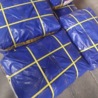Bâche en PE imperméable, anti-UV, résistante à l'abrasion, poids moyen, tissu industriel, bleu foncé à l'extérieur, orange à l'intérieur