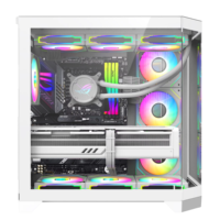 Nouveau Design Populaire Boîtier PC Gaming Haut de Gamme avec 3 Panneaux en Verre Trempé, Radiateur 360mm, Forme d'Aquarium pour Joueur