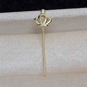 Accesorio Versátil de Plata S925 con Forma de Varita Mágica y Corona para Abalorios Barrocos, Soporte Hueco para Cuentas, Fornituras de Joyería 4056 - Product Image 4