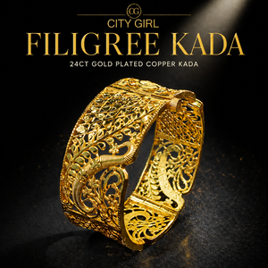 Buy City Girl 24Ct Gold Plated <b>Screw</b> Kada Fashion Accessories Premium Designer <b>Copper</b> Bracelet for Women - Product Image 4
