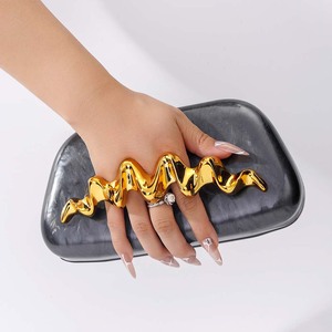 Elegante Pochette <span class=keywords><strong>da</strong></span> <span class=keywords><strong>Sera</strong></span> per Donna in PU, Chiusura Aperta, Portatile e alla Moda, a Forma di Gemma <span class=keywords><strong>Nera</strong></span> Onice, Borsa <span class=keywords><strong>da</strong></span> Donna - Product Image 3