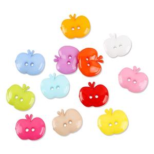 Venta Directa de Fábrica: Botones Rectangulares de Plástico con Dibujos Animados Coloridos para Niños Pequeños, Adhesivos para Pintar, Camisetas Infantiles, Manzana - Product Image 5