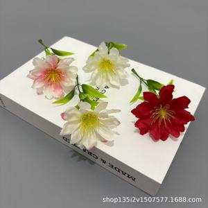 Fleurs artificielles Qiye, guirlande de pivoines à flamme simulée, lotus des neiges, fleurs en soie et plastique style forêt pour décoration de mariage et de maison - Product Image 2
