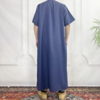 Traditionnel islamique musulman maroc broder col Thobes Jubbah Qamis pour hommes arabe arabe caftan Caftan