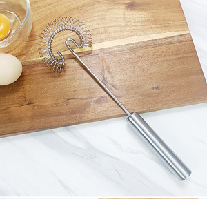 Fouet à ressort manuel en acier inoxydable personnalisé pour la cuisine, batteur à œufs manuel - Product Image 1