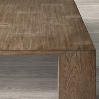 Table basse en bois massif de chêne vieilli de style américain, table basse carrée en bois de poutre anglaise récupérée, style RH pour salon