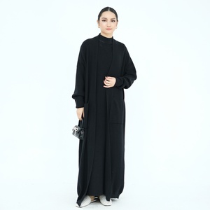 Abaya Invernale di Tendenza per Donna, Maglione di Lana, Abiti da Donna, Abbigliamento Islamico, Abito Musulmano con Cardigan e Kimono - Product Image 2