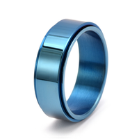 Titanstahl-Armband 8MM breit, drehbar, glatte Oberfläche, jungenhafter Stil, stressabbauender Ring, lasergraviertes Accessoire.