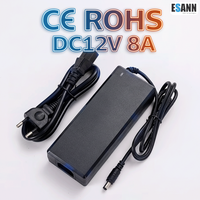 Adaptador de Corriente ESann AC100-240V a DC12V Máx. 8A CE RoHS, Adaptador de Corriente LED de 100W para Tira de Luz LED