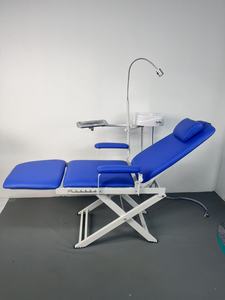 Riunito Odontoiatrico Portatile Pieghevole con Lampada Mobile Sedia Odontoiatrica Pieghevole con Sputacchiera e Vassoio Portastrumenti in Acciaio Inox - Product Image 5