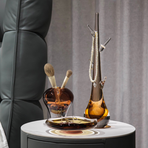 Set Organizzatore da Scrivania in Vetro Soffiato <span class=keywords><strong>a</strong></span> Mano, Stile Europeo di Lusso, Artigianato Decorativo di Alta Gamma - Product Image 1