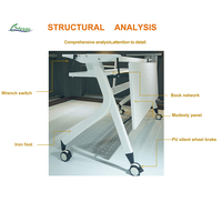 Bureau de formation mobile pliable sur roulettes, table de conférence pliable pour les salles de formation scolaires et professionnelles