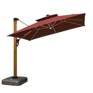 Parasols de patio en aluminium robuste de luxe à bras latéral, LED, hôtel, villa, piscine, parasol de restaurant pour l'extérieur - Product Image 2