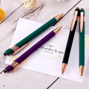 Stylo bille 2-en-1 en métal rose, logo personnalisé, pointe 1,0 mm, design sportif, cadeau publicitaire original, fourni par l'usine - Product Image 5