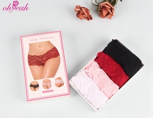 <span class=keywords><strong>Ensemble</strong></span> de lingerie sexy pour femmes de grande taille, 4 pièces/<span class=keywords><strong>lot</strong></span>, culotte en tricot confortable, coffret cadeau avec motif uni - Product Image 5