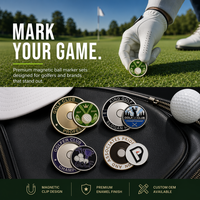 Marqueur de balle de golf PRIMUS GOLF magnétique détachable en métal émaillé souple avec logo personnalisé