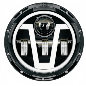 ไฟหน้ารถยนต์ LED ทรงกลมขนาด 7 นิ้ว พร้อมไฟสูง-ต่ำ และไฟวงแหวนสำหรับมอเตอร์ไซค์ ไฟทำงานภายนอกรถยนต์ - Product Image 3