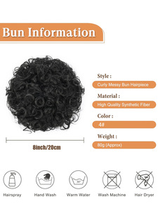 Extensions <span class=keywords><strong>de</strong></span> <span class=keywords><strong>queue</strong></span> <span class=keywords><strong>de</strong></span> <span class=keywords><strong>cheval</strong></span> synthétiques en fibre haute température, douces, <span class=keywords><strong>avec</strong></span> cordon <span class=keywords><strong>de</strong></span> serrage, effet afro bouclé, <span class=keywords><strong>postiche</strong></span> <span class=keywords><strong>élastique</strong></span> en filet noir pour femmes - Product Image 2