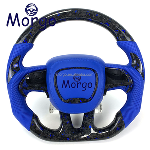 Volant de voitures en fibre de carbone forgé bleu personnalisé pour <span class=keywords><strong>Dodge</strong></span> Charger Challenger Hellcat SRT <span class=keywords><strong>RT</strong></span> 392 Durango Racing Style Design - Product Image 1