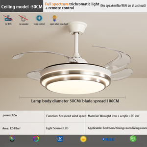 <span class=keywords><strong>Ventilateur</strong></span> de plafond BL moderne et élégant de 42 pouces avec lumières et télécommande, idéal pour chambre à coucher, avec fonction BT, grand modèle, prix abordable - Product Image 4