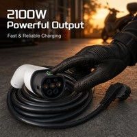Intelligent 2100W Portable Electric Motorcycle Fast Charger 84V 25A Type 2 Charging Gun Active Cooling System LCD Display