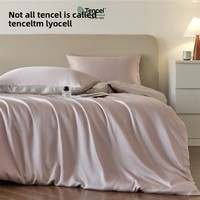 Parure de lit quatre pièces 100 % importée de qualité supérieure, couleurs unies, satin haute densité, style urbain américain, toucher doux comme de la peau nue
