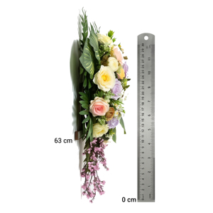 Ramo de Flores Artificiales Mixtas, Arreglo Floral Decorativo con Rosas y Hojas Verdes para Decoración del Hogar, Coronas y Guirnaldas - Product Image 3