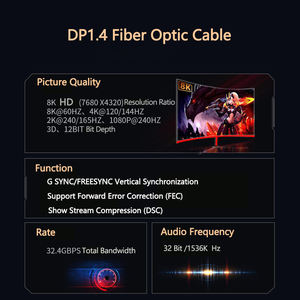 Câble <span class=keywords><strong>DisplayPort</strong></span> 1.4V 8K 60Hz pour TV et ordinateur, 5m <span class=keywords><strong>10m</strong></span> 15m, câble <span class=keywords><strong>DisplayPort</strong></span> à fibre optique - Product Image 4