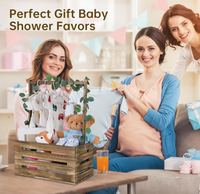 Panier de rangement en bois personnalisé pour bébé, cadeau de naissance pour les nouveaux parents