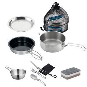 Juego de Utensilios de Cocina Ultraligeros para Acampar, <span class=keywords><strong>Accesorios</strong></span> de <span class=keywords><strong>Campamento</strong></span>, Juego de Ollas y Sartenes - Product Image 6