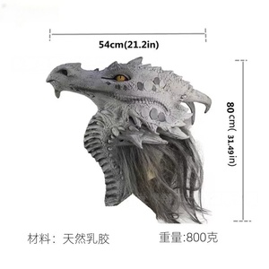 <span class=keywords><strong>Halloween</strong></span> Animal Glace Feu Dragon Dieu Latex Casque <span class=keywords><strong>Maquillage</strong></span> Dinosaure <span class=keywords><strong>Bouche</strong></span> Masque pour Performance Prop & Party Décoration - Product Image 2