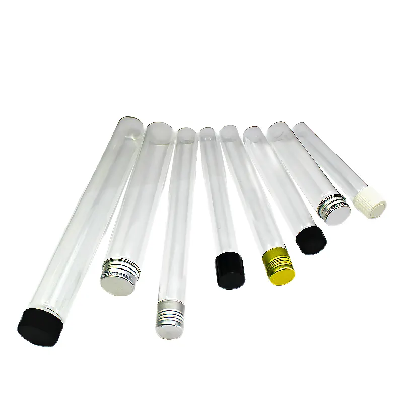 Food Grade Customized Round Flat Bottom Boro3.3 Borosilicate Glass Test Tube With Aluminum Cap
