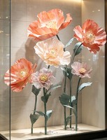 Fleurs artificielles géantes en organza rose, 6 pièces, pour décoration de mariage, maison, fête, scène, marque privée