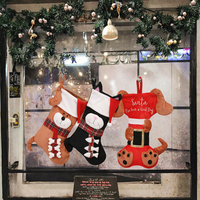 Décorations de Noël écologiques, douces et modernes, tissées, en forme d'animaux (chats, chiens), chaussettes, pendentifs d'arbre, sacs à bonbons, pour vitrine