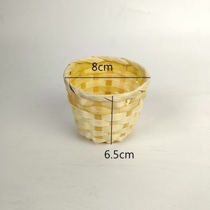 Cesta de bambú tejida a mano, adorno artesanal para decoración del hogar con asa - Product Image 2