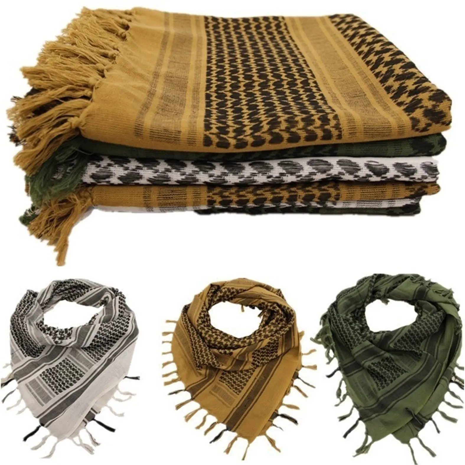 Foulard musulman carré tactique, écharpe pour ventilateur d'extérieur, écharpe résistante au vent et au sable